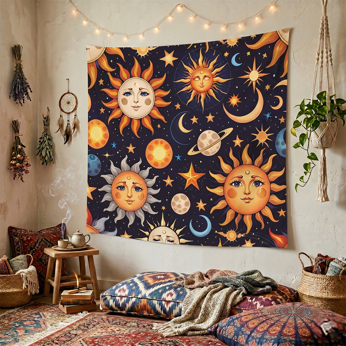 Tapiz Sol y Luna Cósmico