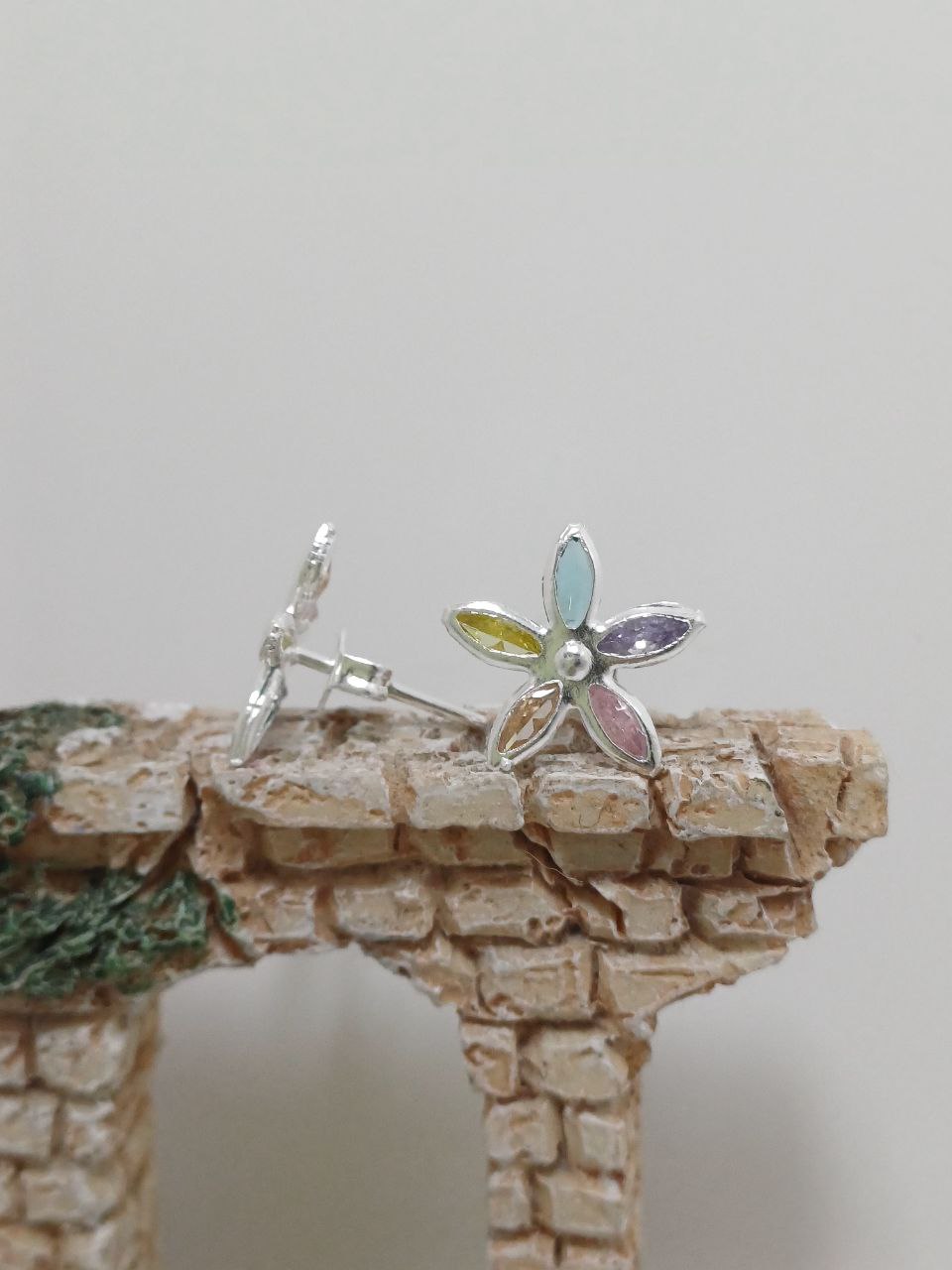 Pendientes de plata 925 con diseño de flor