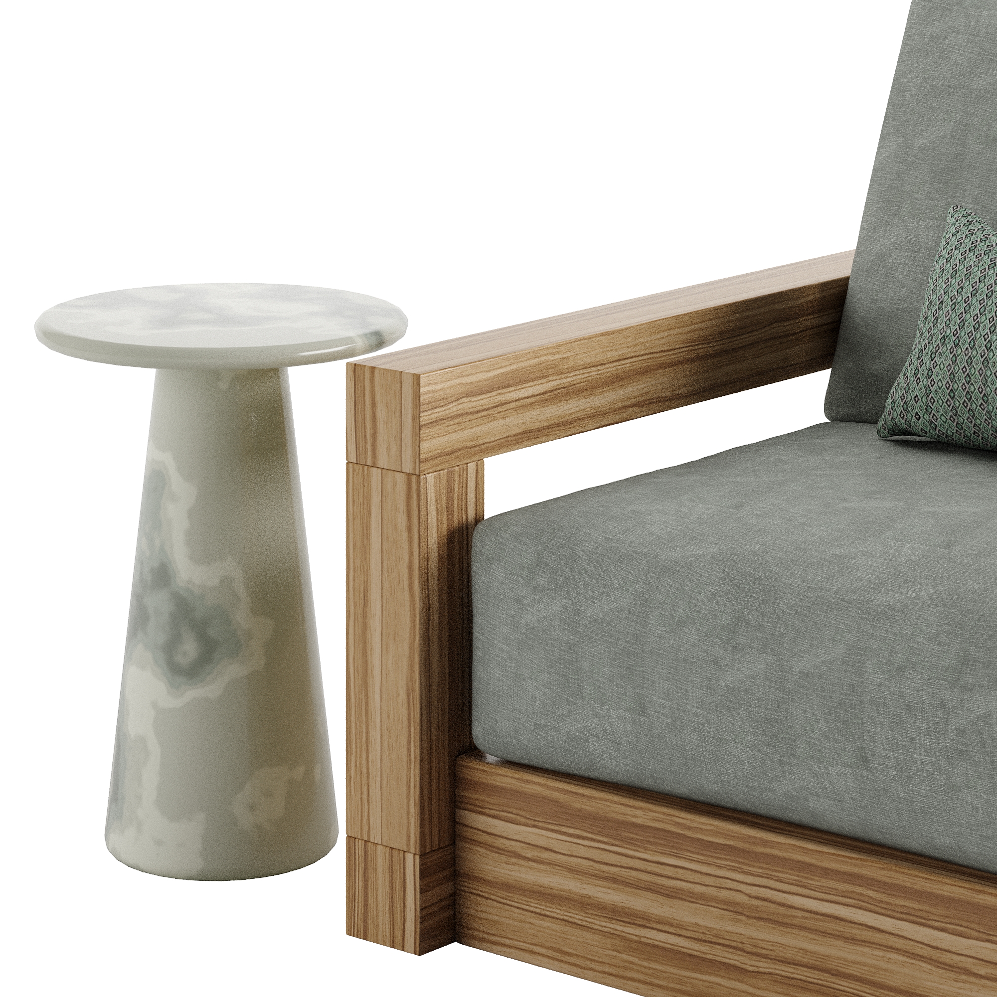 Outdoor Olive Log Chair