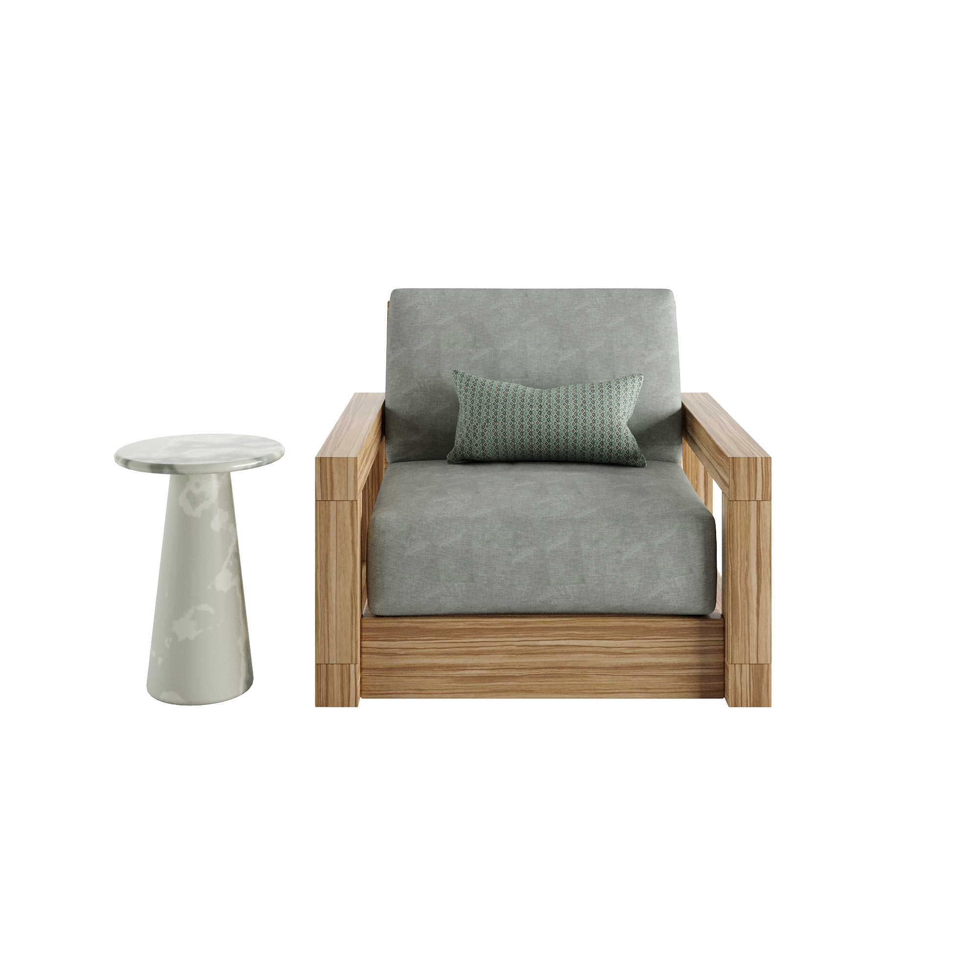 Outdoor Olive Log Chair