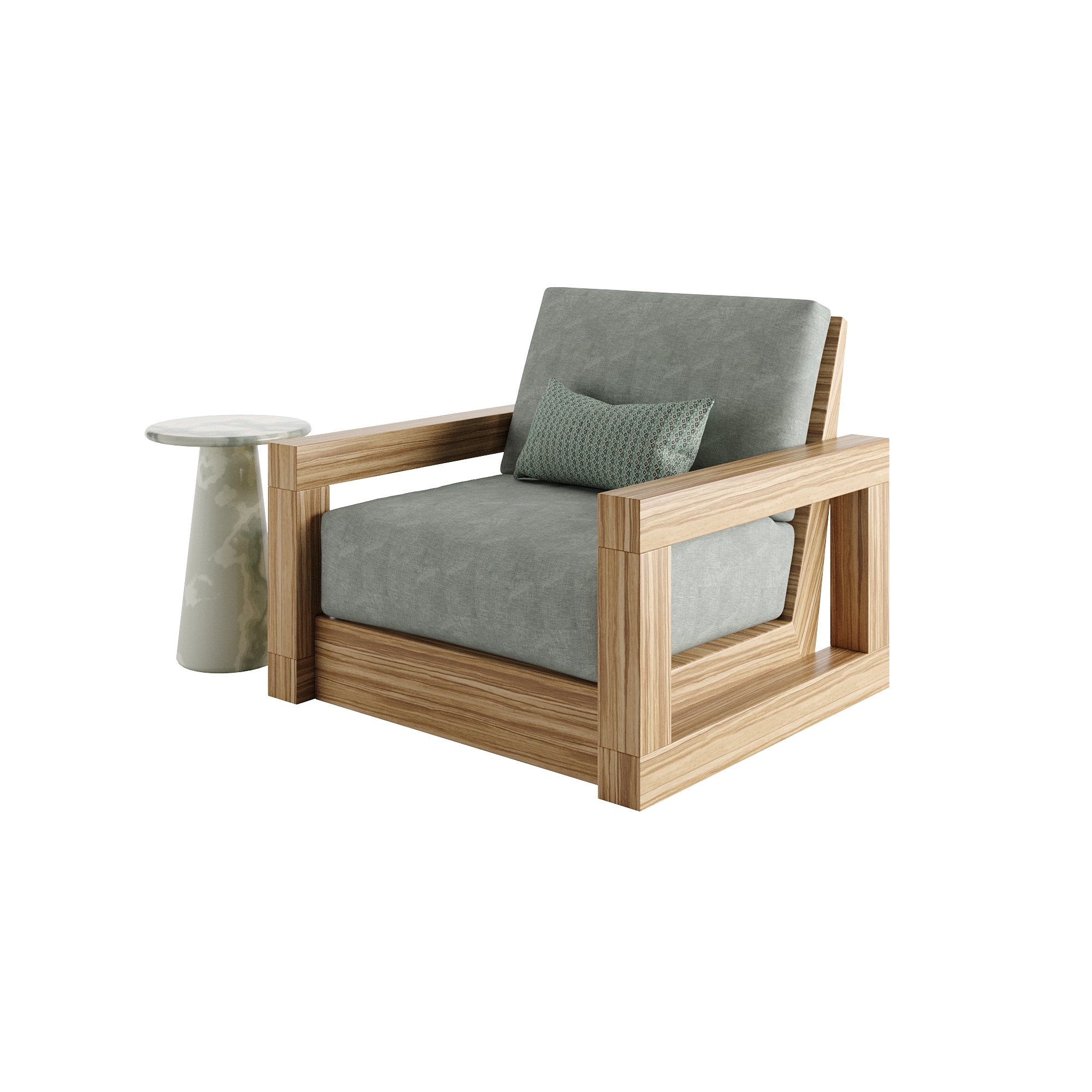Outdoor Olive Log Chair