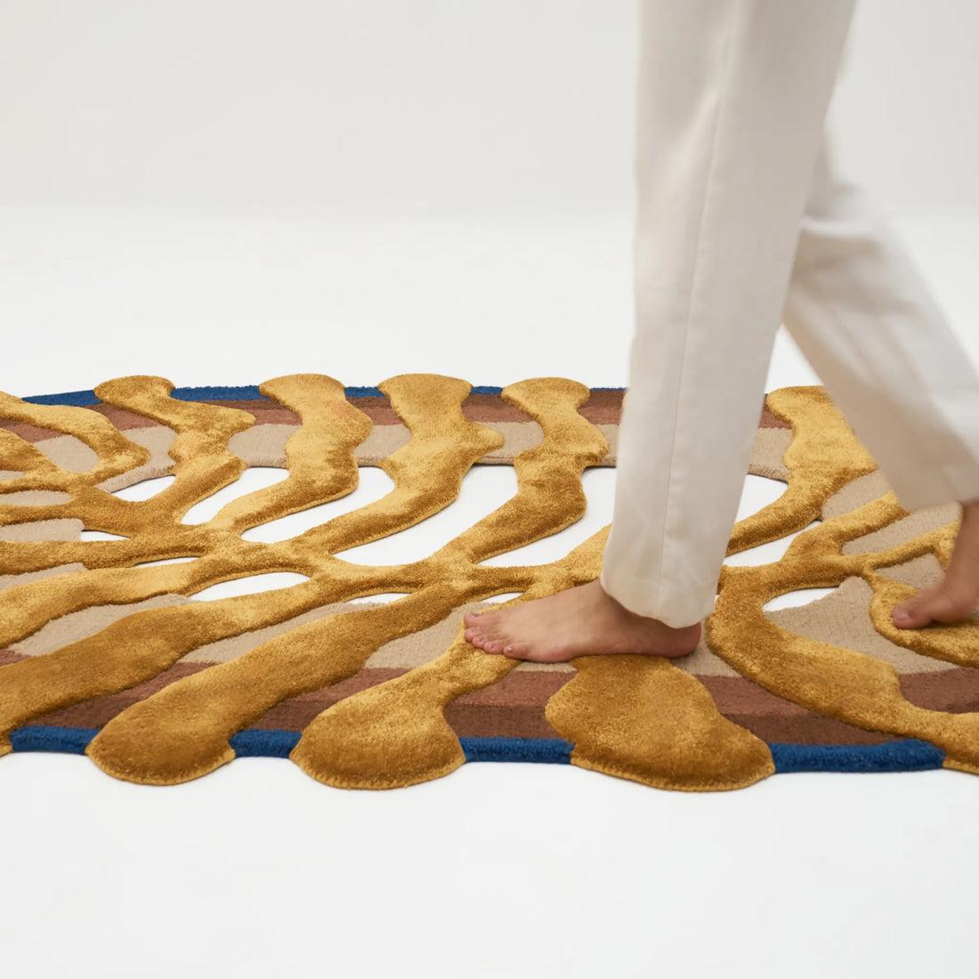 Modern Leaf-Shaped Rug