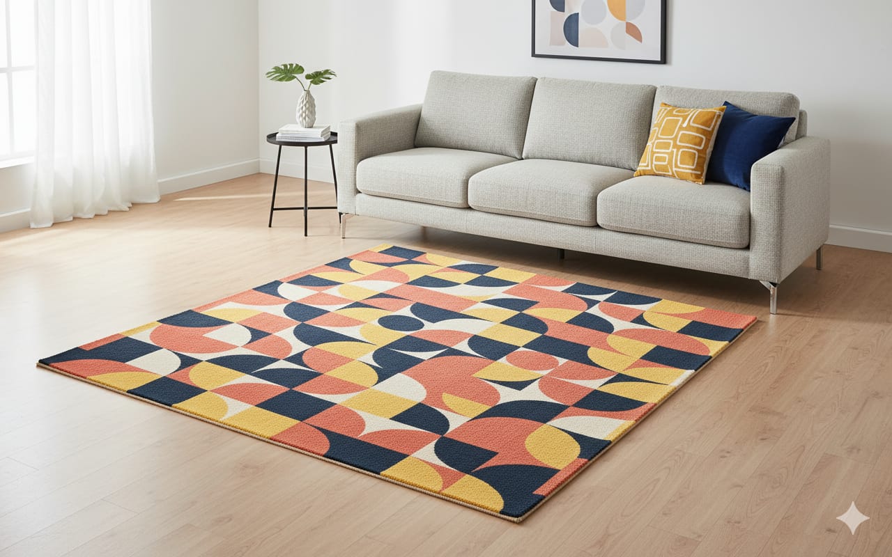 Geometric hand tufted Pattern Area Rug