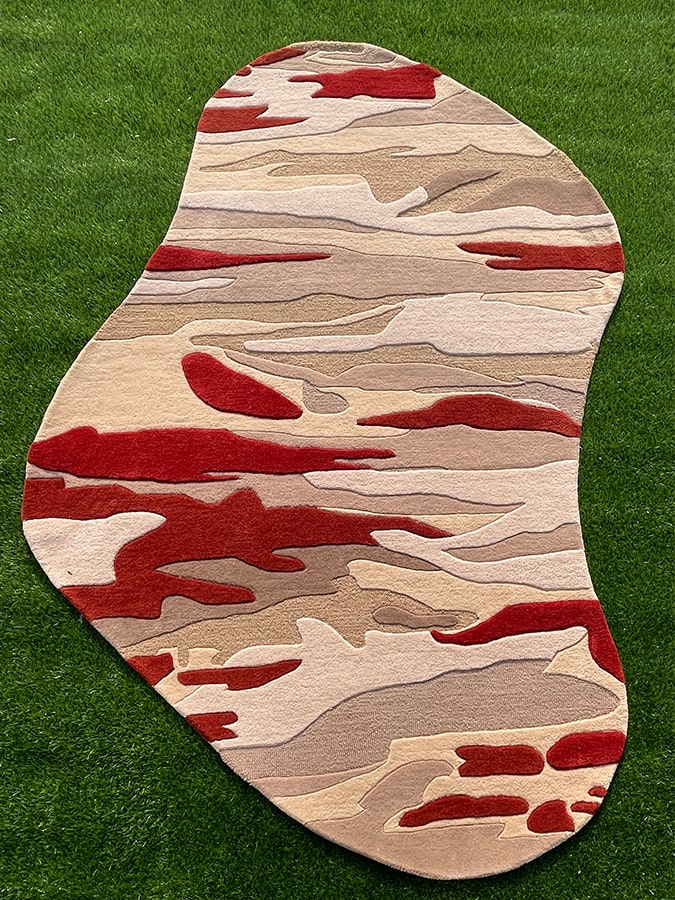 Textured Heart Pattern Rug