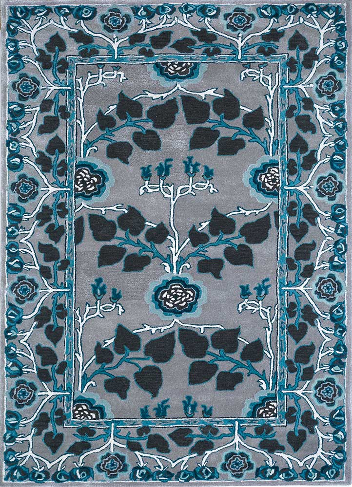 Modern Floral Patterned Area Rug