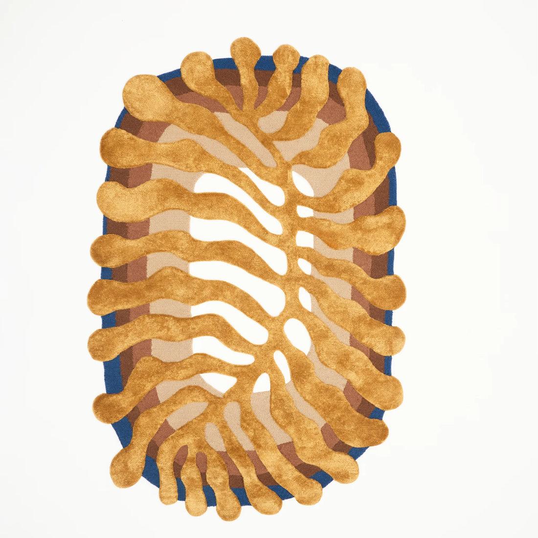 Modern Leaf-Shaped Rug