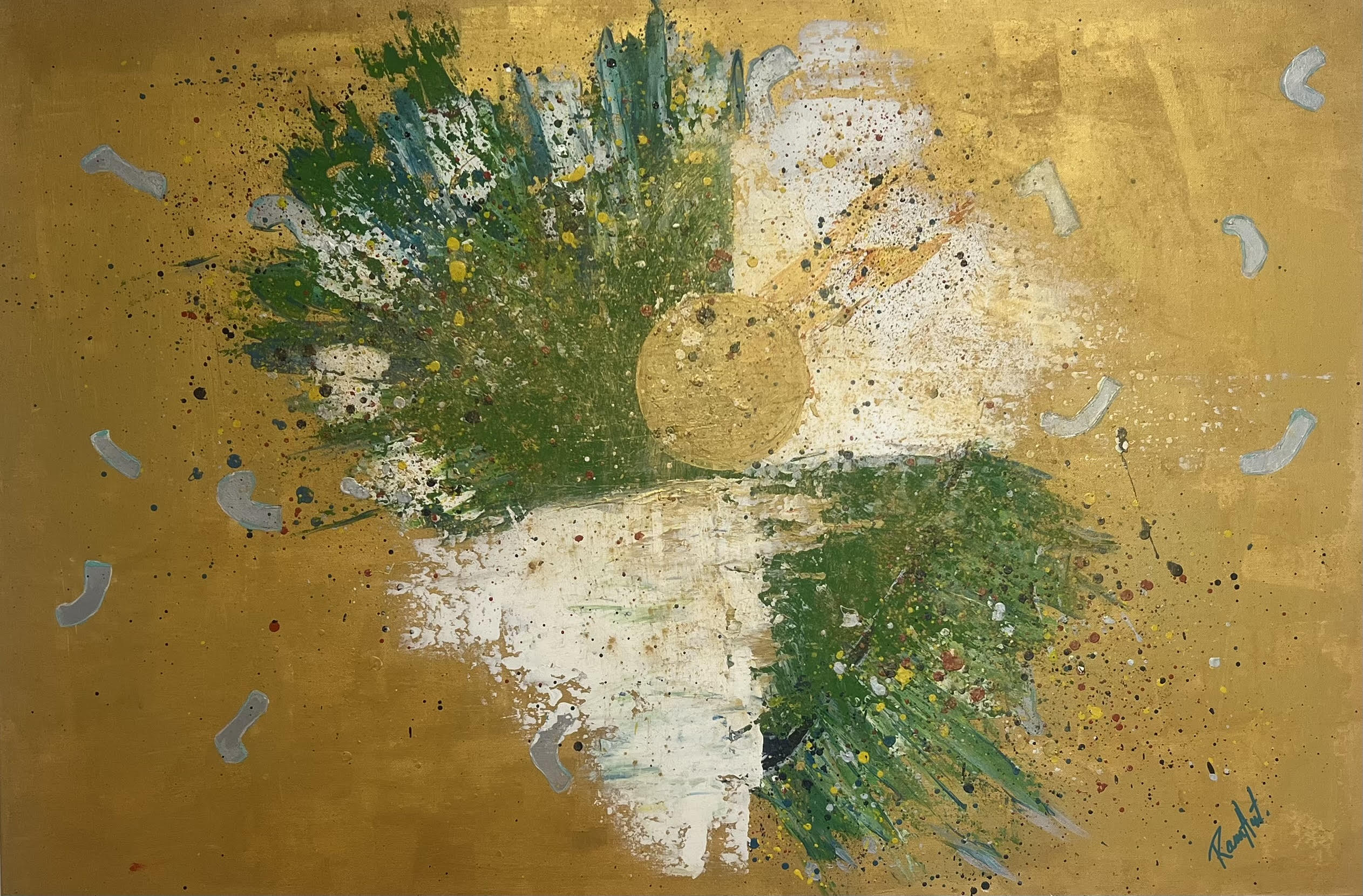 " Žalia Balta konfeti  "