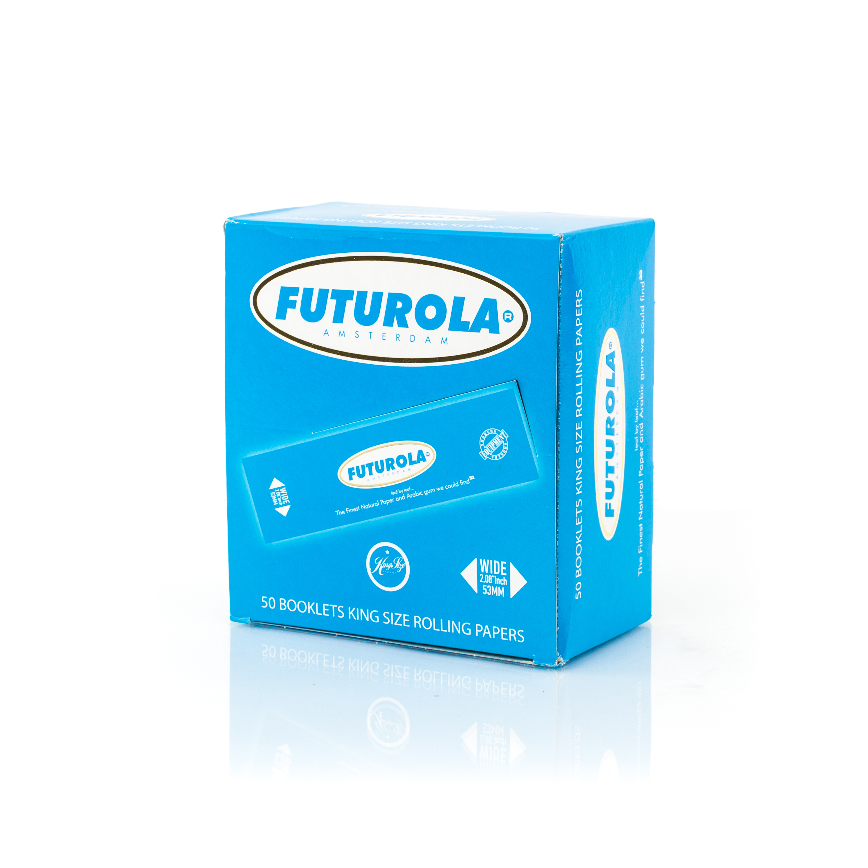 FUTUROLA LIBRITOS DE PAPEL BLANCO KING SIZE ANCHO AZUL 50 UNIDADES