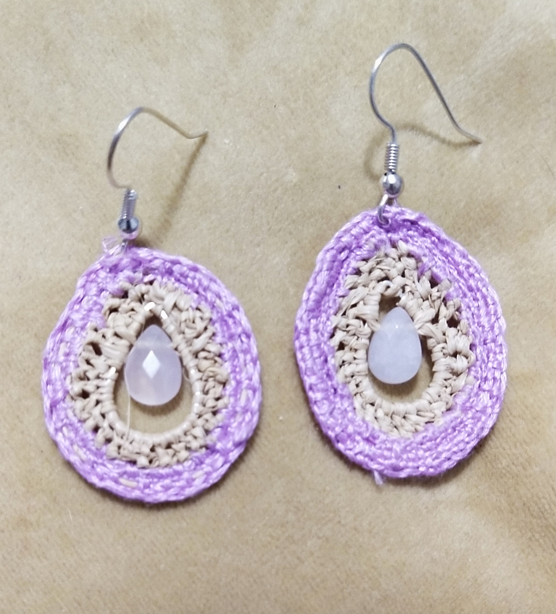 Handmade Woven  Teardrop Earrings