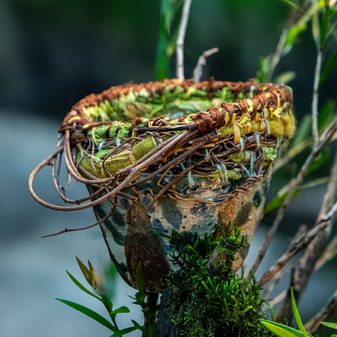  Small Handcrafted Woven Nature Ceramic Pot