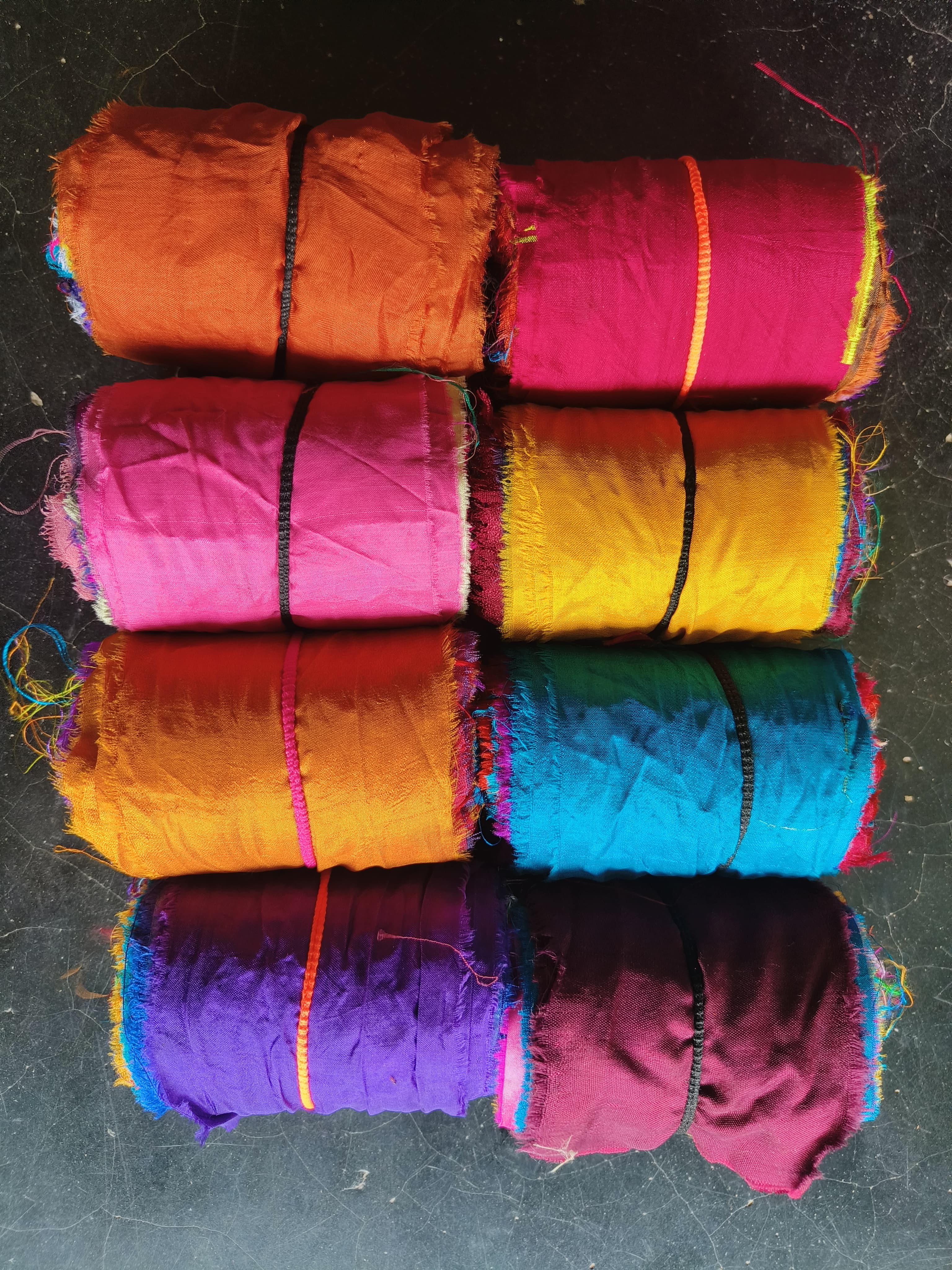Handmade Colorful Silk Fabric Roll