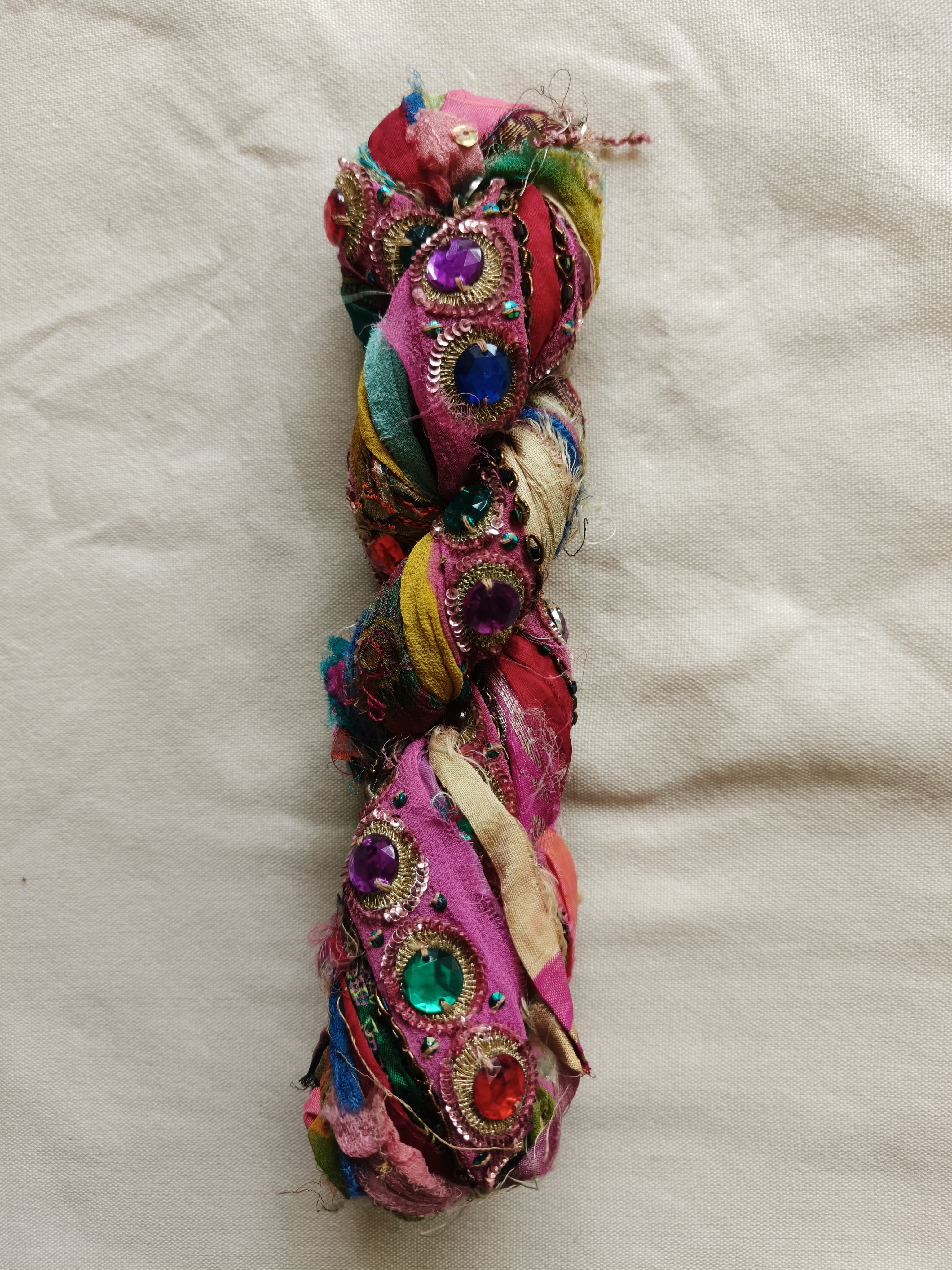 Colorful Vintage Sari Silk Embroidery Ribbons