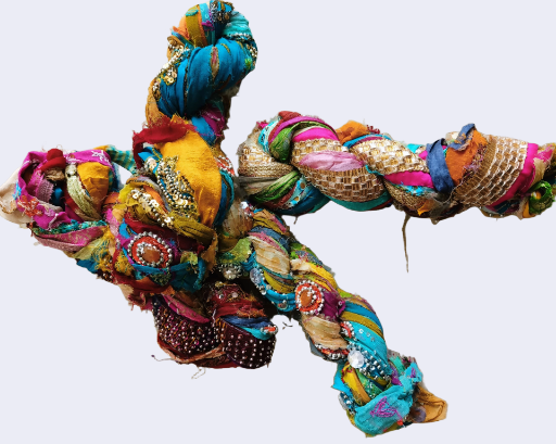 Colorful Vintage Sari Silk Embroidery Ribbons