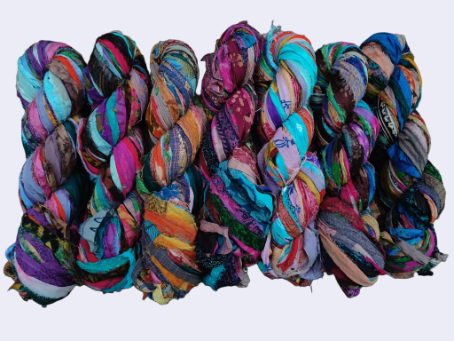 Assorted Colorful Printed Chiffon Fabric, Roll, Ribbon