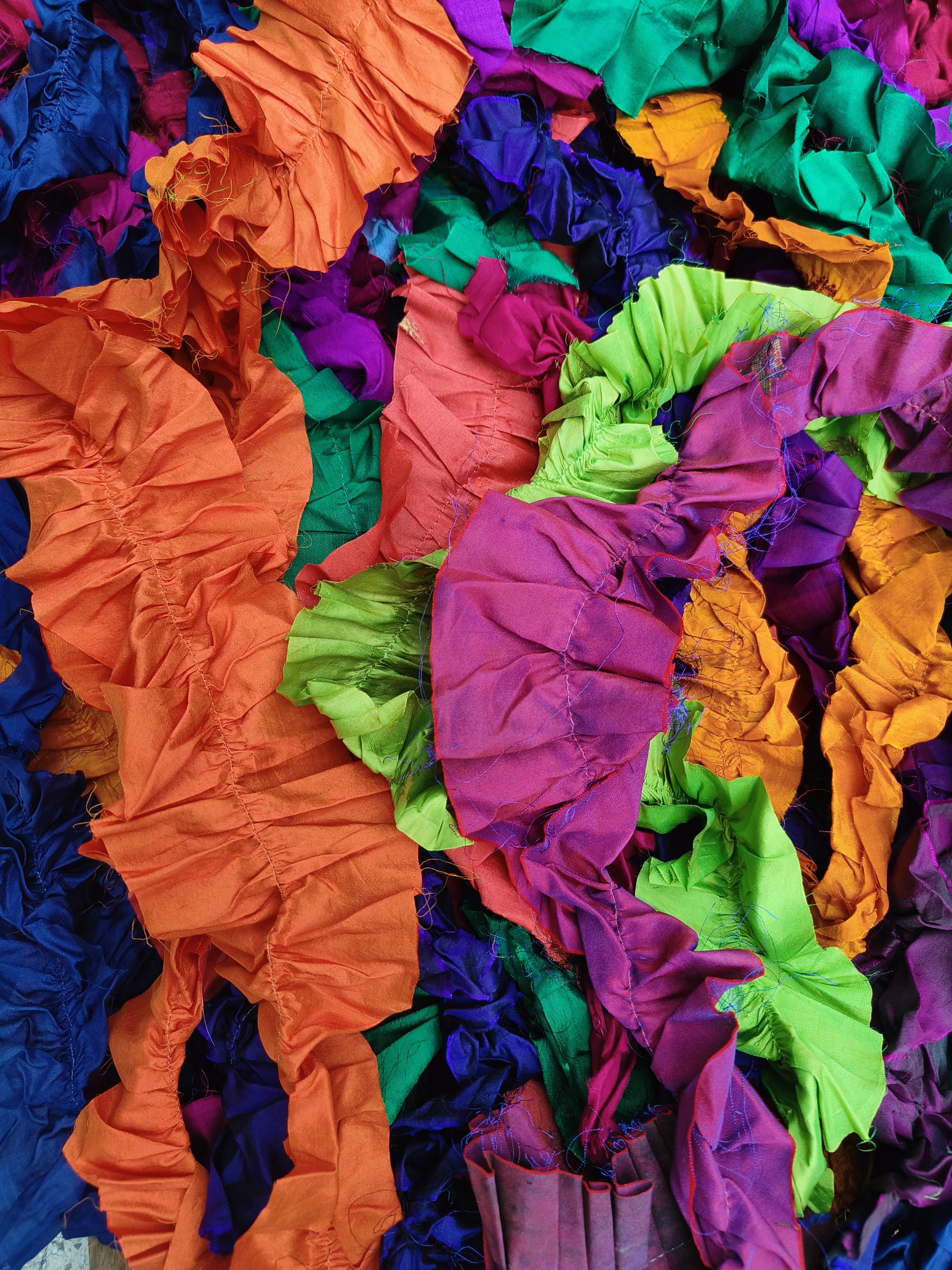 Assorted Colorful Sari Silk Frills