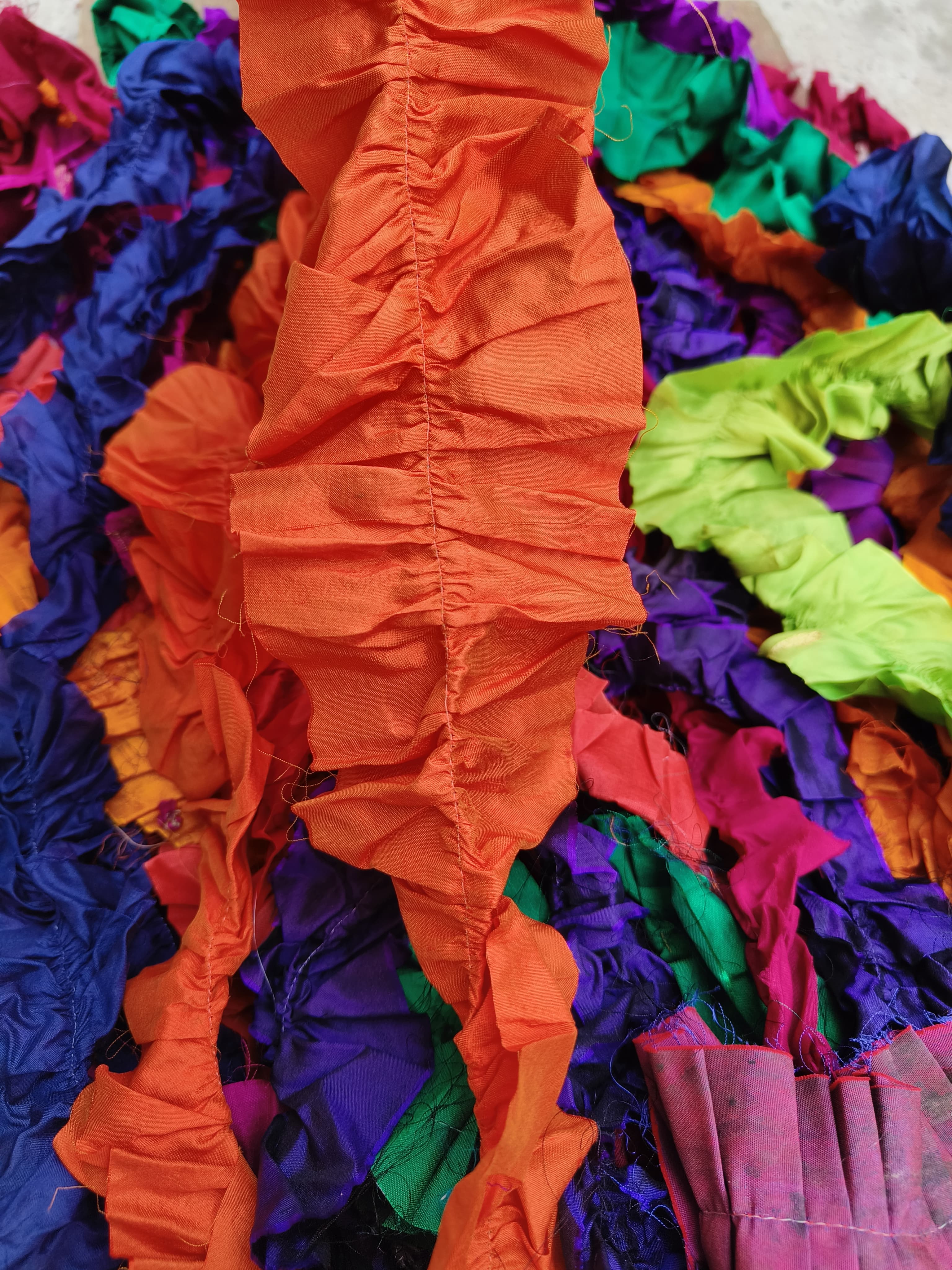 Assorted Colorful Sari Silk Frills