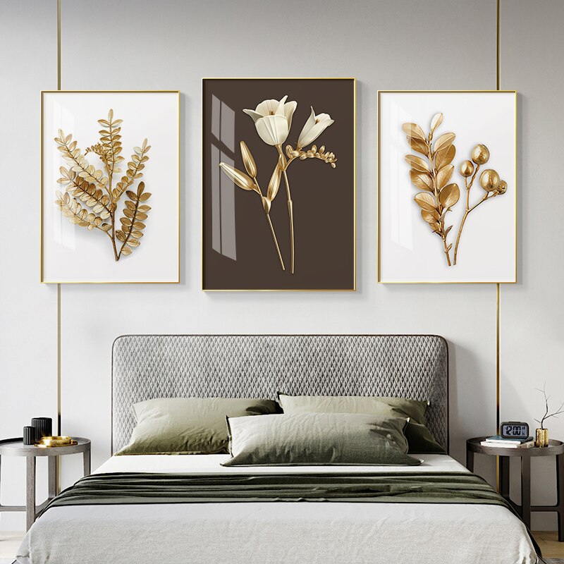 Gold Botanical Wall Art Set