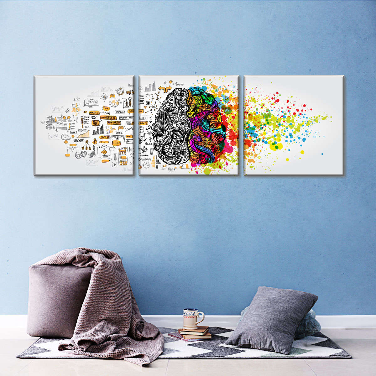 Abstract Colorful Brain Art Print
