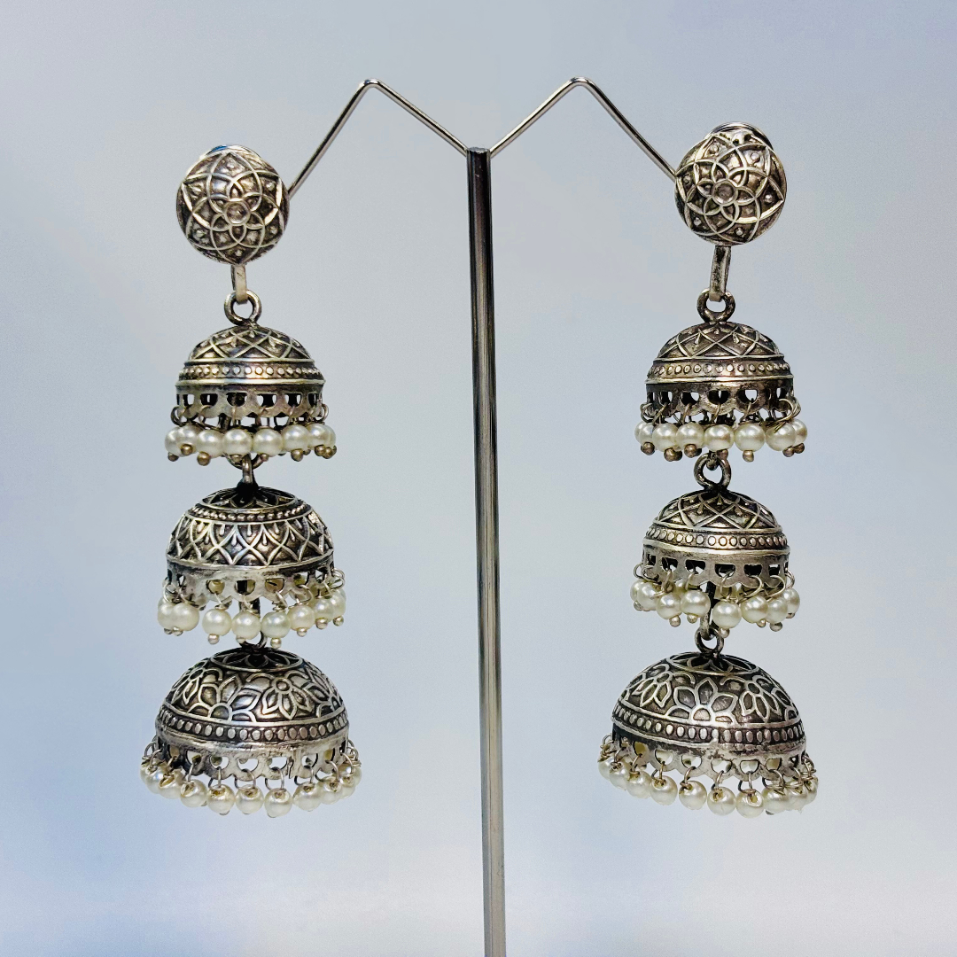 Triveni Jharoka Jhumkas