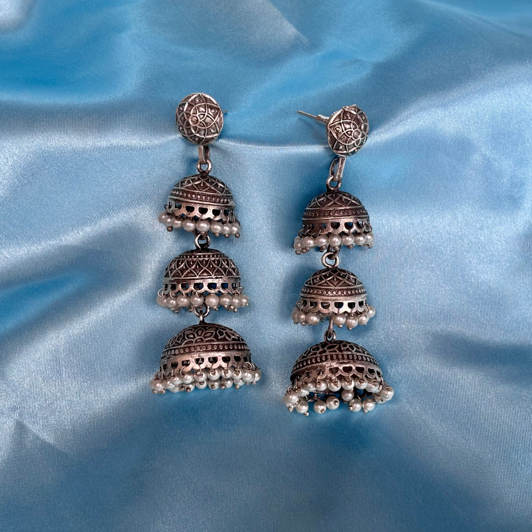 Triveni Jharoka Jhumkas