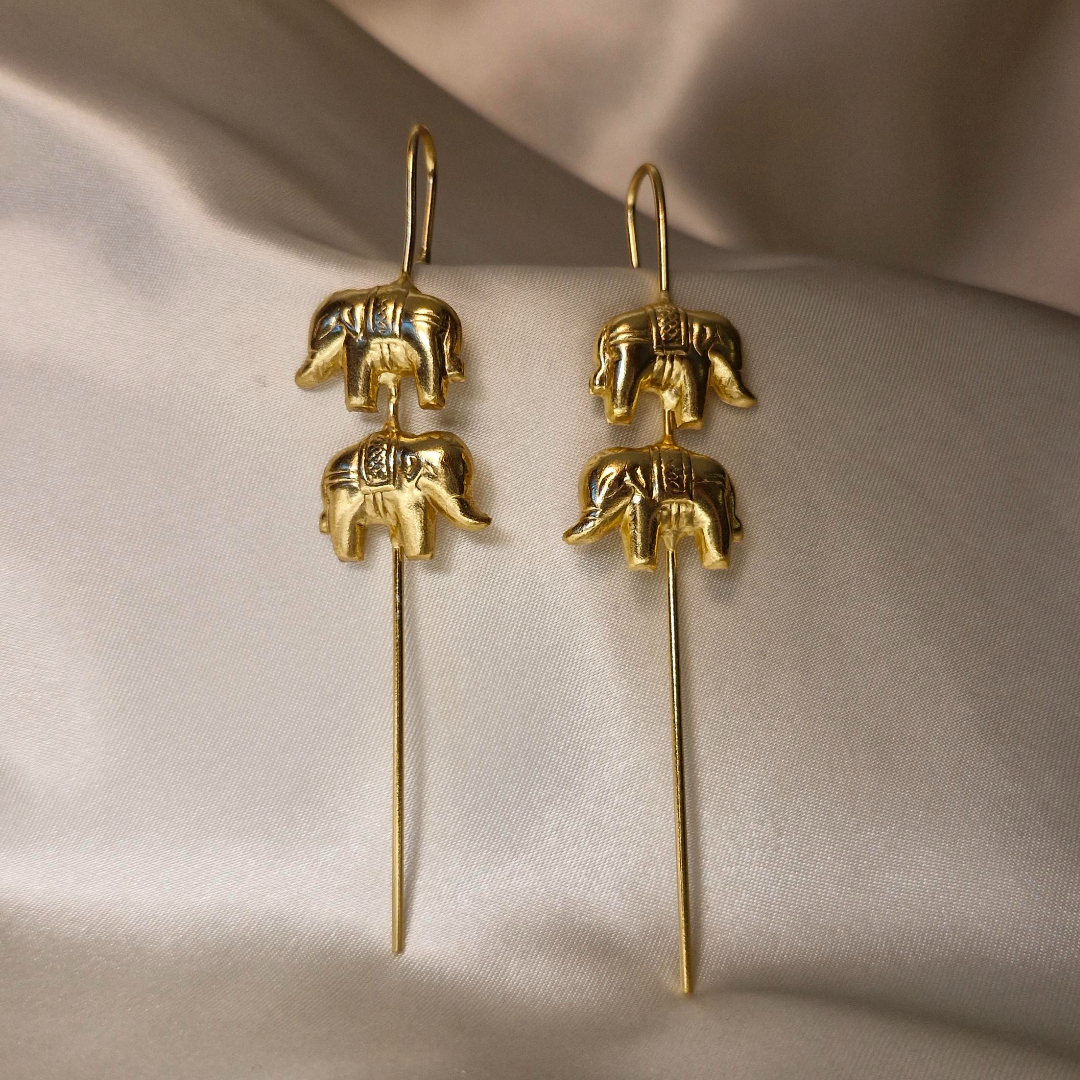 Twin Elephant Parade Earpins