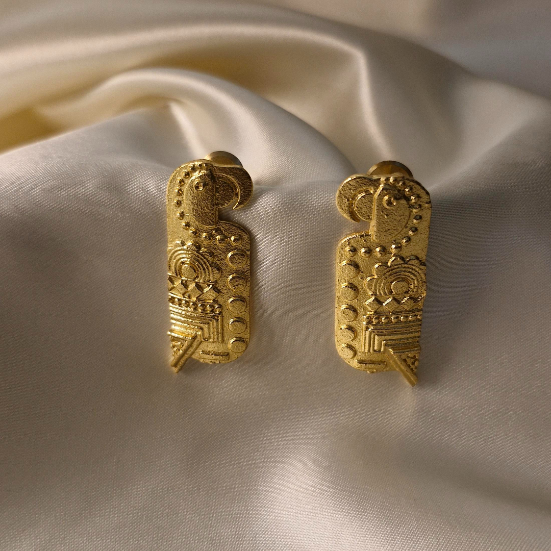 Heritage Parrot Brass Earrings
