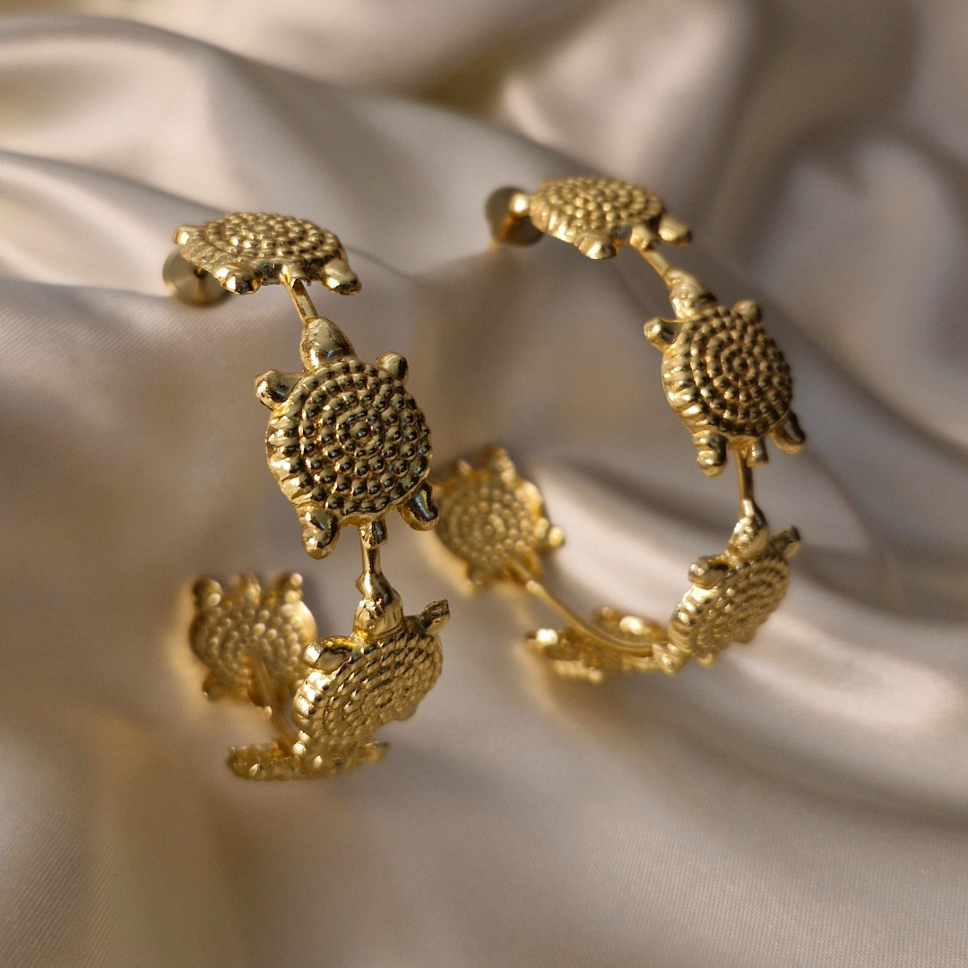 Kachua Brass Hoop Earrings
