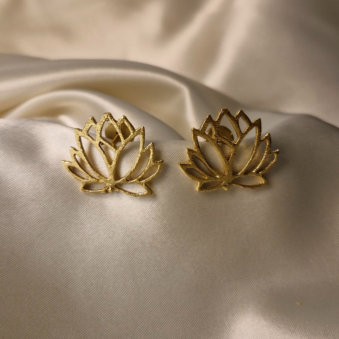Divine Lotus Brass Studs