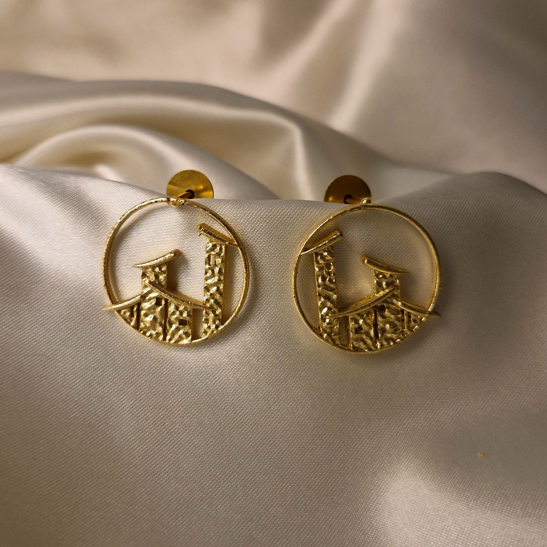 Golden Skyline Brass Earrings