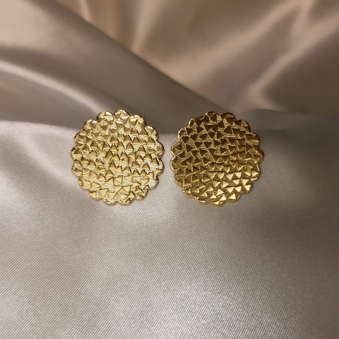 Sunburst Mosaic Brass Studs
