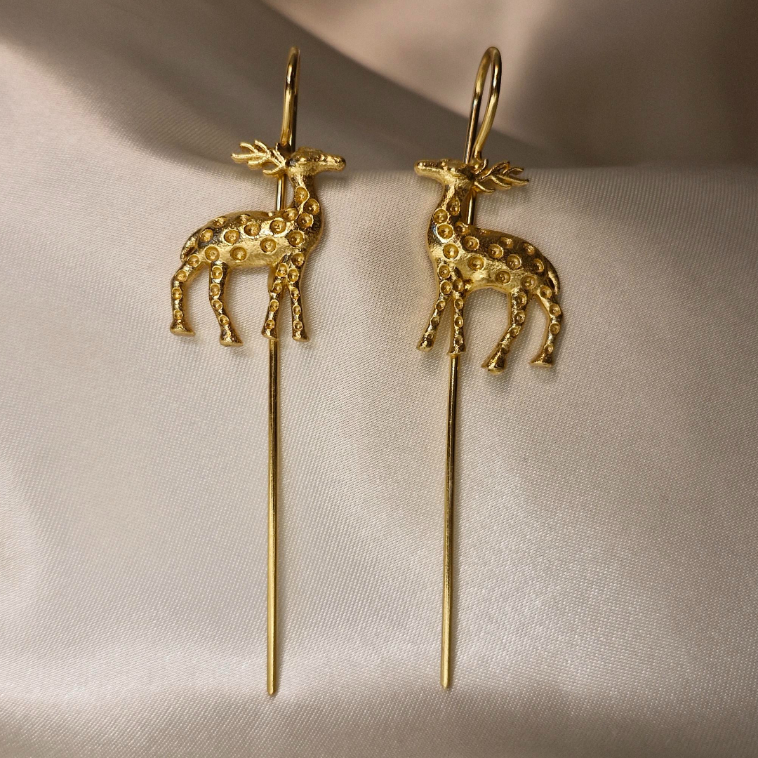 Spotted Fawn Golden Earpins
