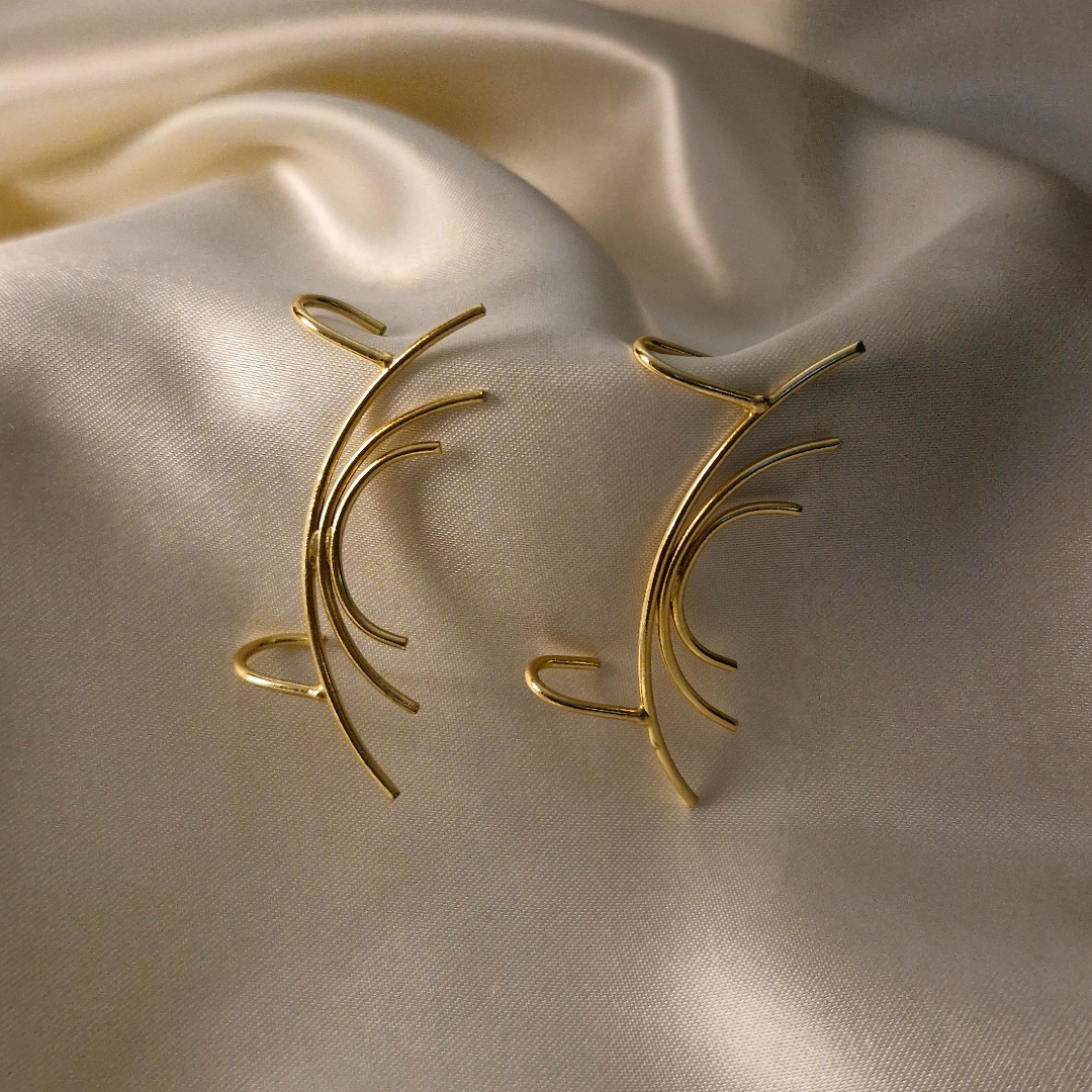 Abstract Aura Golden Ear Cuffs