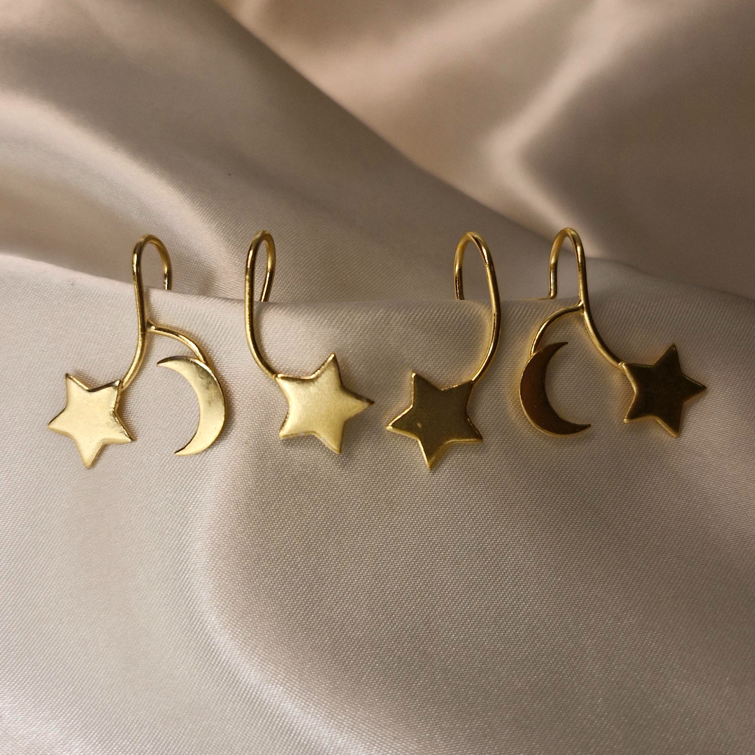 Celestial Charm Star & Moon Earpin Set