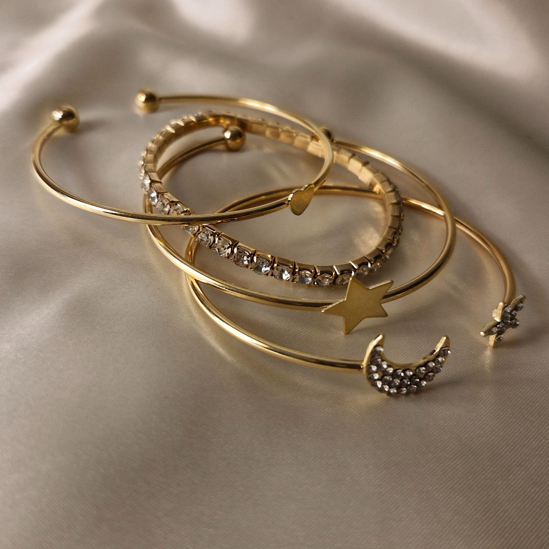 Celestial Radiance Stacked Bracelets