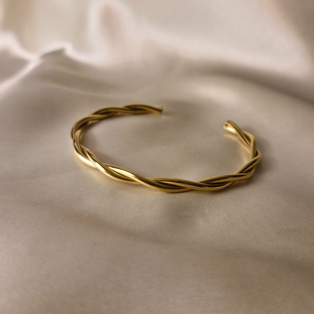 Golden Helix Twisted Cuff Bracelet
