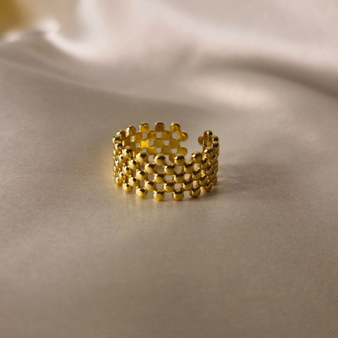 Golden Weave Statement Ring