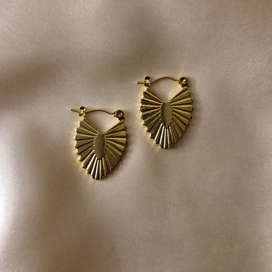 Golden Radiance Fan Hoops