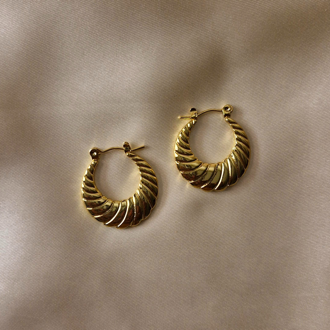 Golden Ridge Hoop Earrings