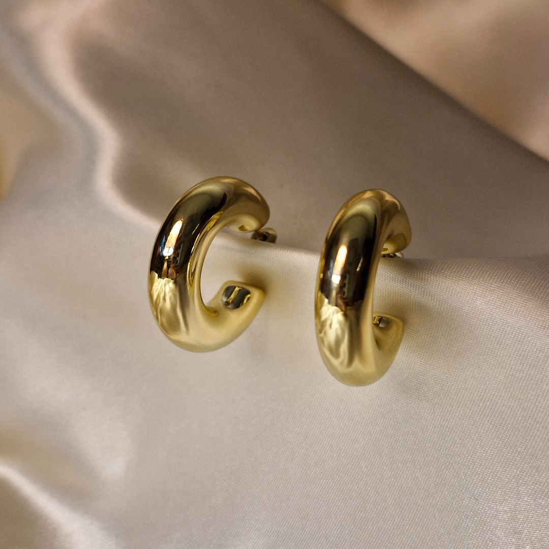 Golden Droplet Hoop Earrings