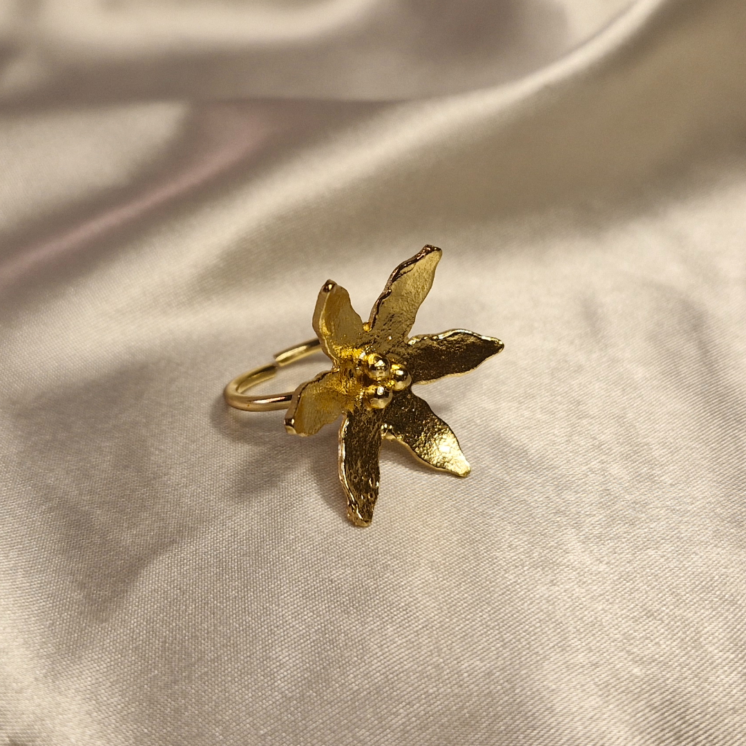 Golden Petal Bloom Ring