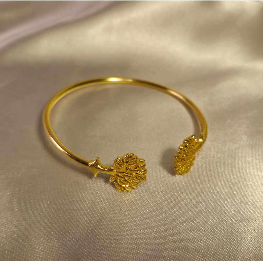 Aaranya Leaf Bloom Cuff Bracelet