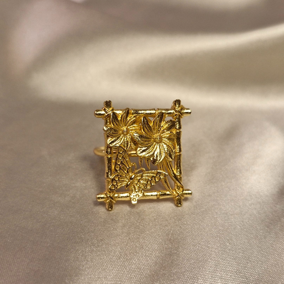Golden Flora Frame  Ring