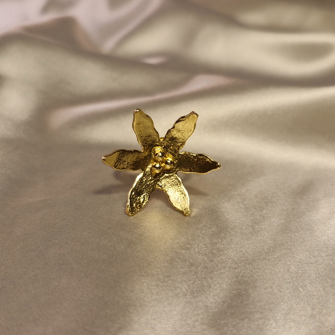Golden Petal Bloom Ring