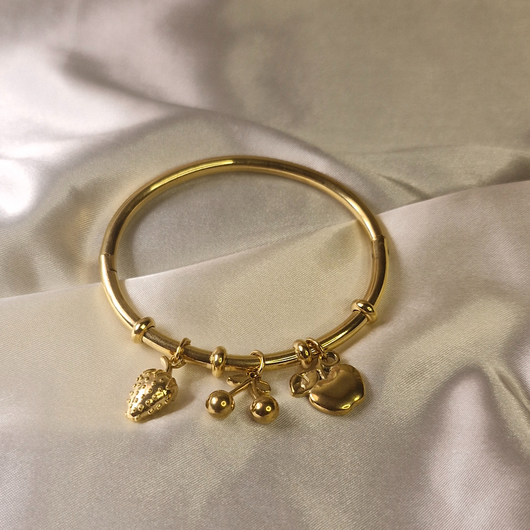 Golden Fruit Charm Bracelet