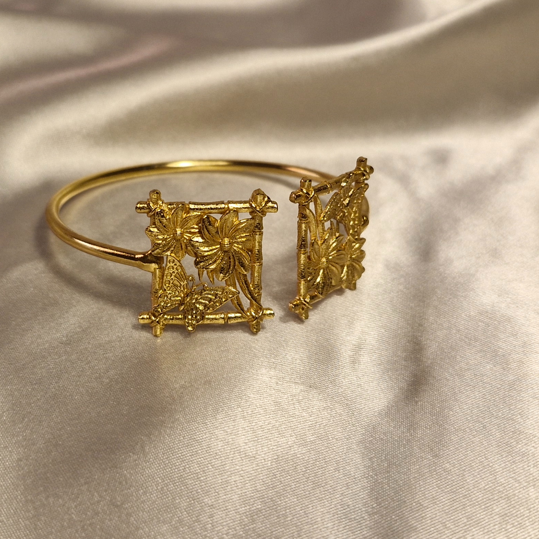 Vanya Floral Frame Cuff Bracelet