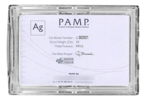 Lingotes de Plata Pamp Suisse