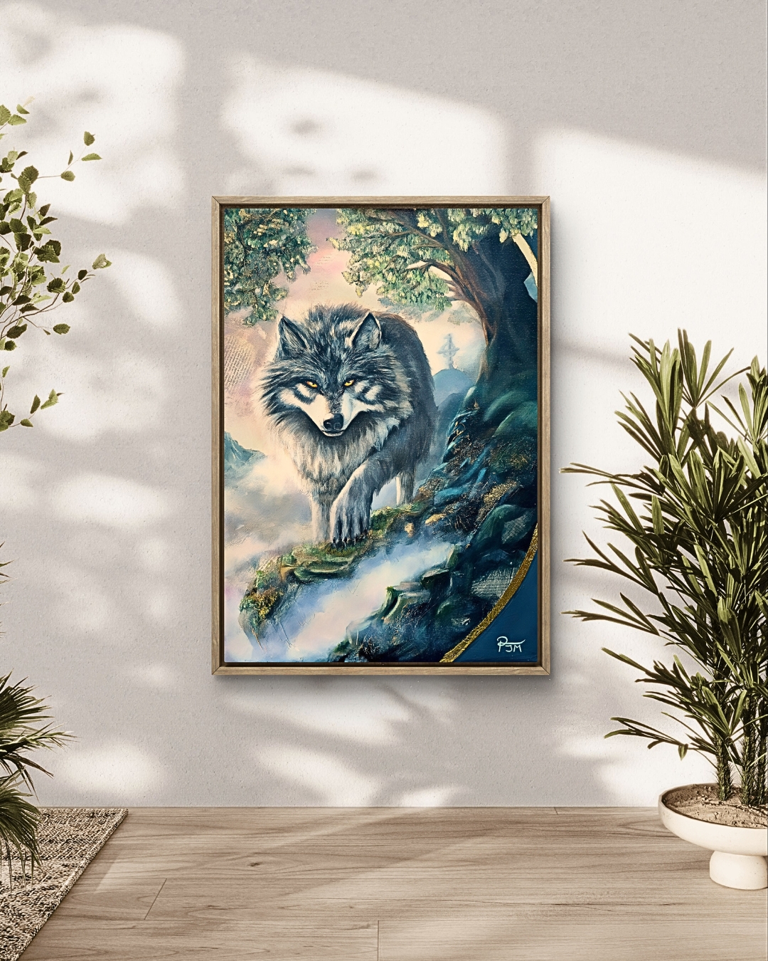 The Silver Guardian | Light wood frame