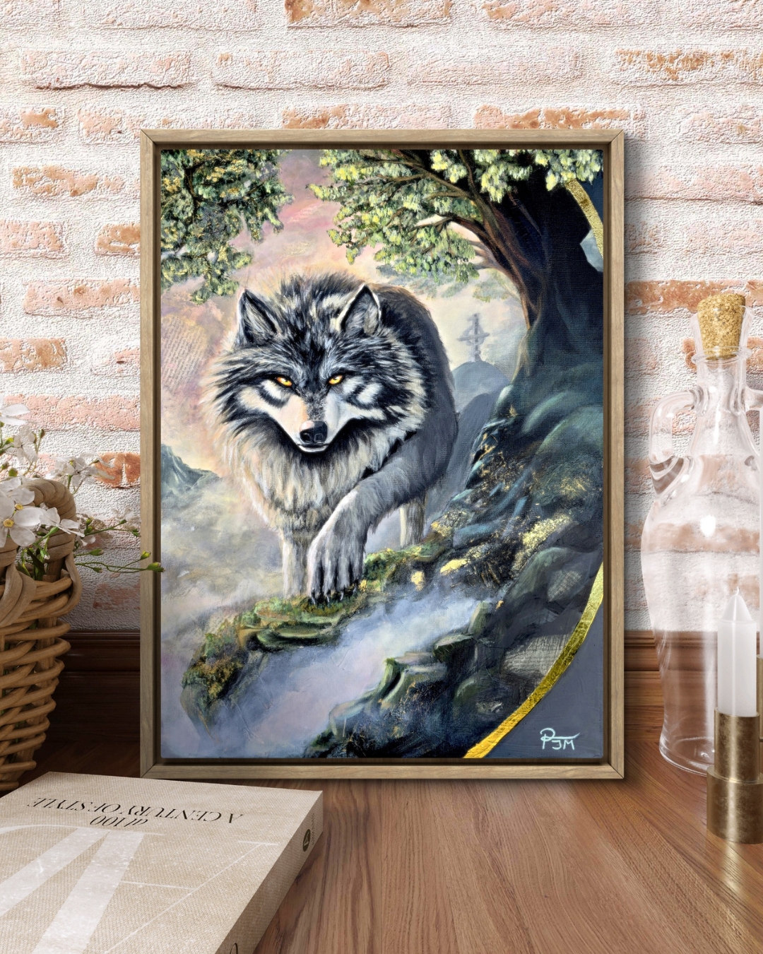 The Silver Guardian | Light wood frame
