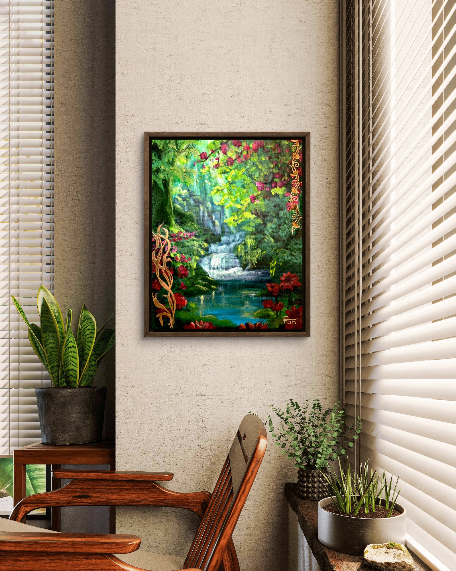 The forest of forgotten dreams | Dark brown wood frame