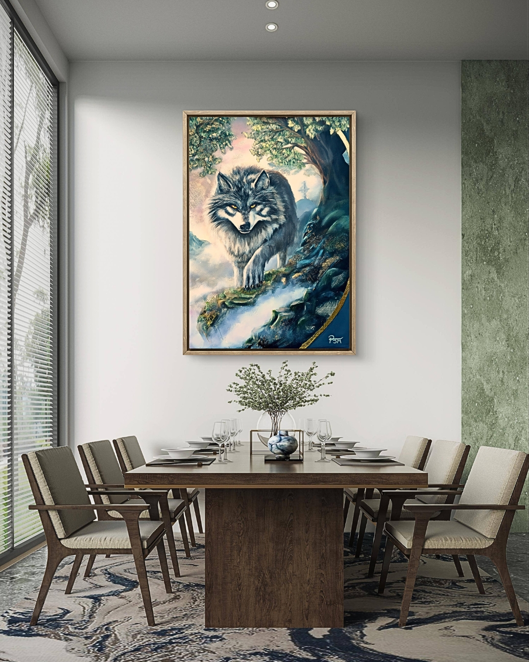 The Silver Guardian | Light wood frame